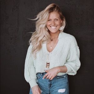 Free People Sea Bright Pullover Lime